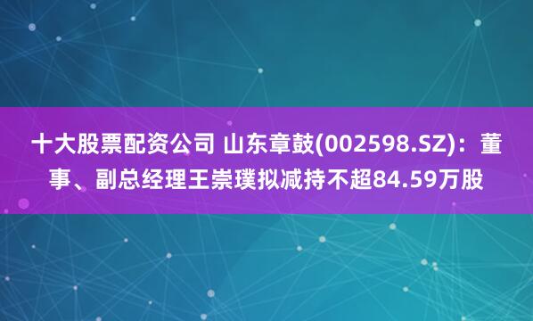十大股票配资公司 山东章鼓(002598.SZ)：董事、副总经理王崇璞拟减持不超84.59万股